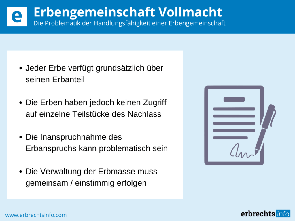 Die Erbengemeinschaft Vollmacht - Rechtslage & Besonderheiten