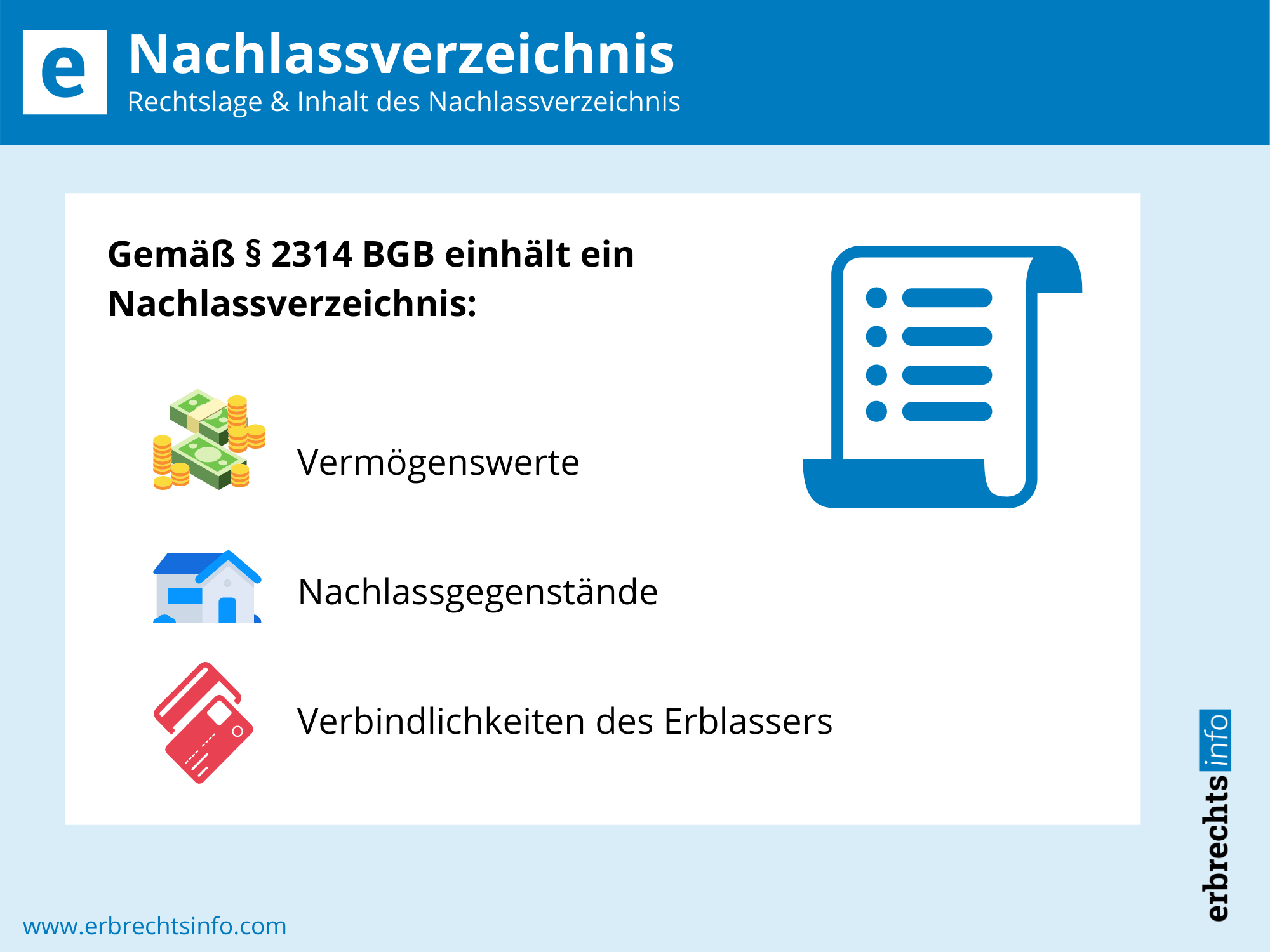 Das Nachlassverzeichnis – Rechtslage, Inhalt & Besonderheiten