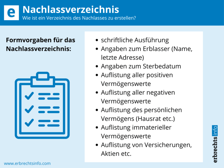 Das Nachlassverzeichnis – Rechtslage, Inhalt & Besonderheiten